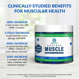 BioTrust Ageless Muscle Builder powder in a glass of water