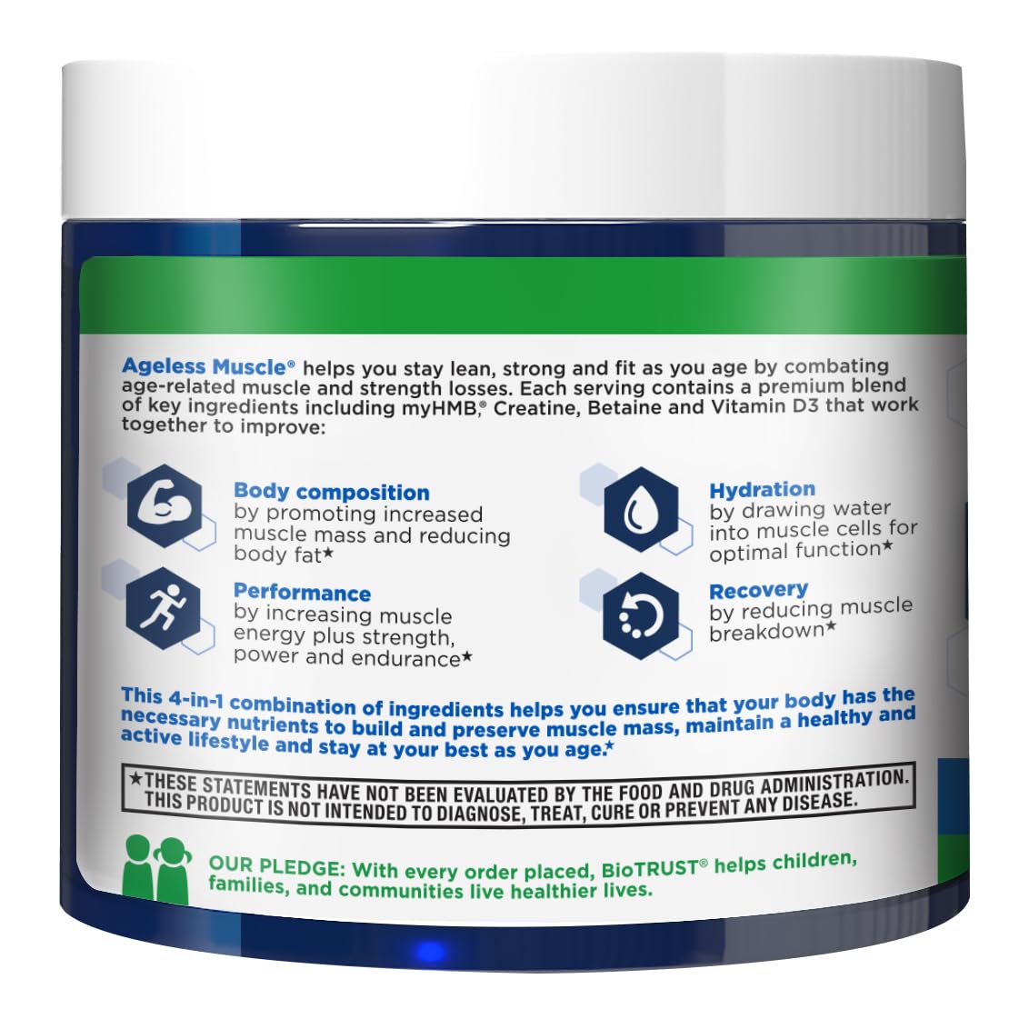 BioTrust Ageless Muscle Builder scoop next to fruits