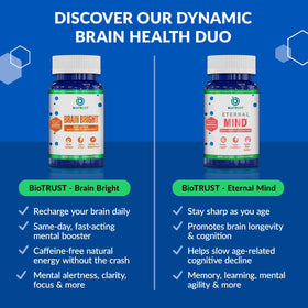 BioTrust Brain Bright capsules sur un fond neutre