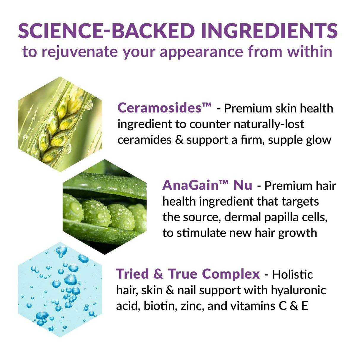 BioTrust Complément Alimentaire Cheveux, Peau & Ongles, étiquette du produit
