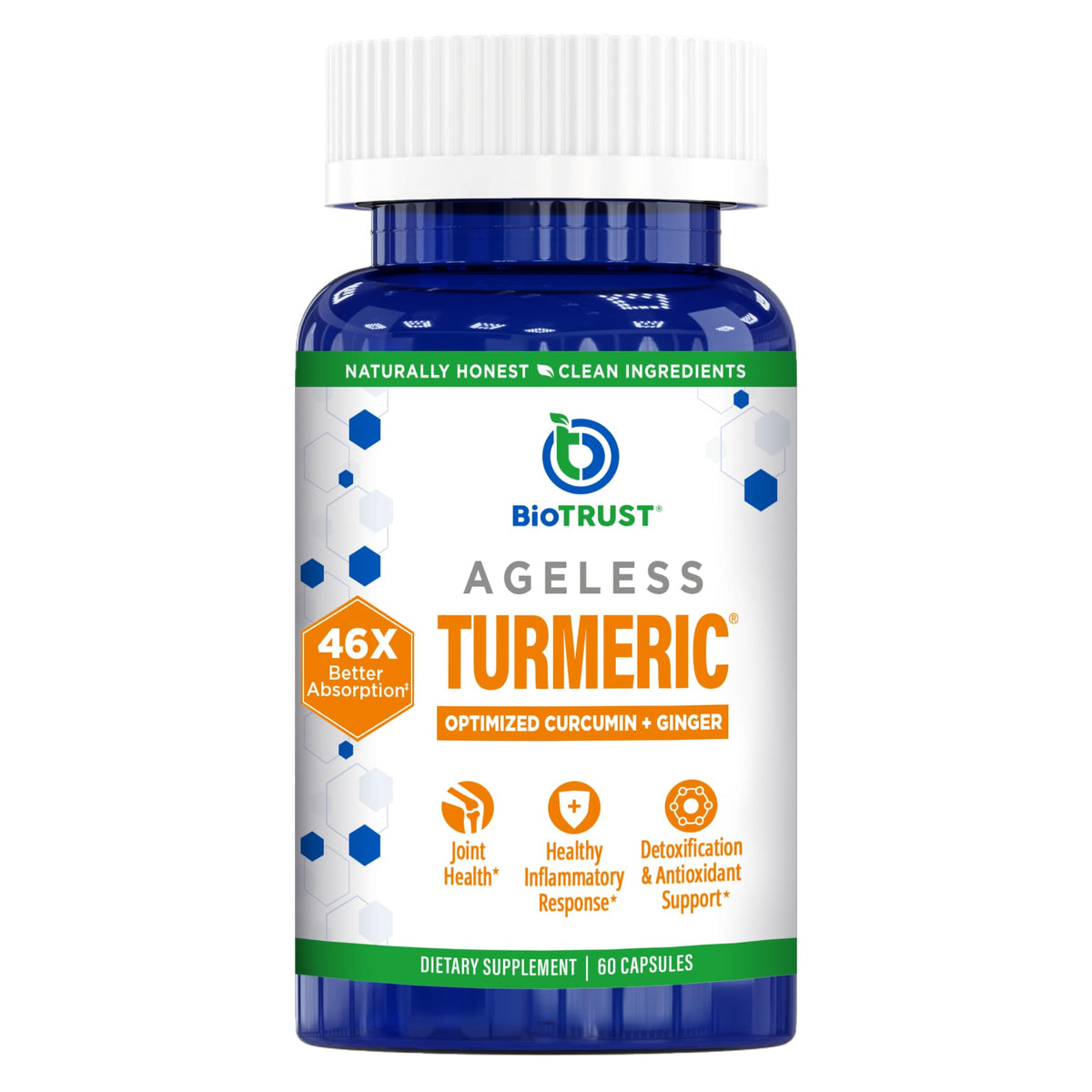 BioTrust Curcuma avec Gingembre - boîte de 60 gélules vue de face