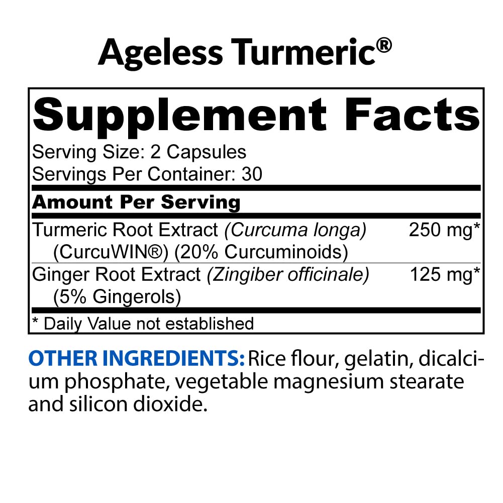 BioTrust Curcuma avec Gingembre - gélules sur une surface en bois