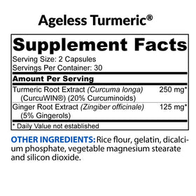BioTrust Curcuma avec Gingembre - gélules sur une surface en bois