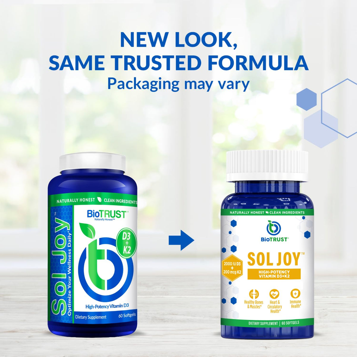 BioTrust D3 K2 2000 IU gélules avec étiquette
