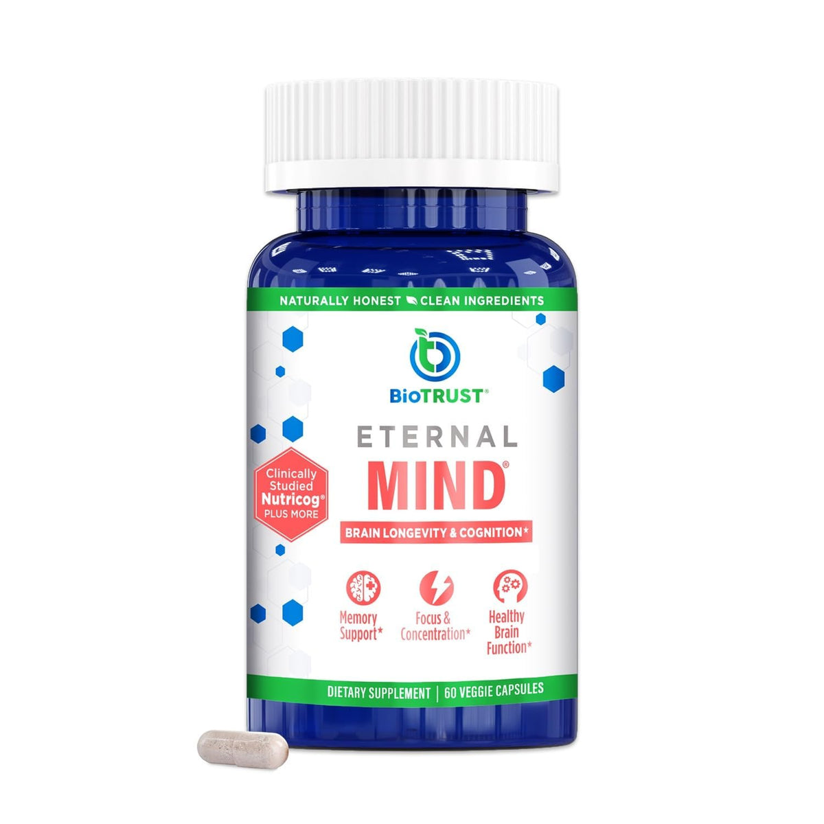 BioTrust Eternal Mind complément alimentaire 60 capsules vue de face