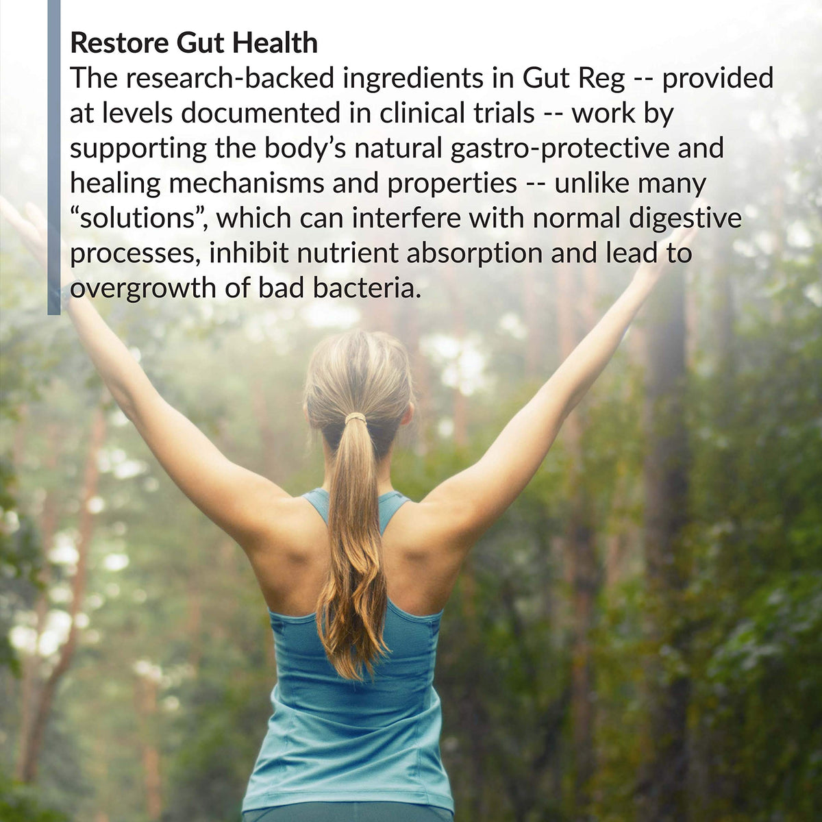 BioTrust Gut Reg 88g boîte ouverte avec capsules à l'intérieur