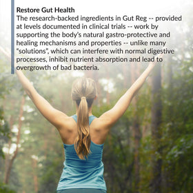 BioTrust Gut Reg 88g boîte ouverte avec capsules à l'intérieur