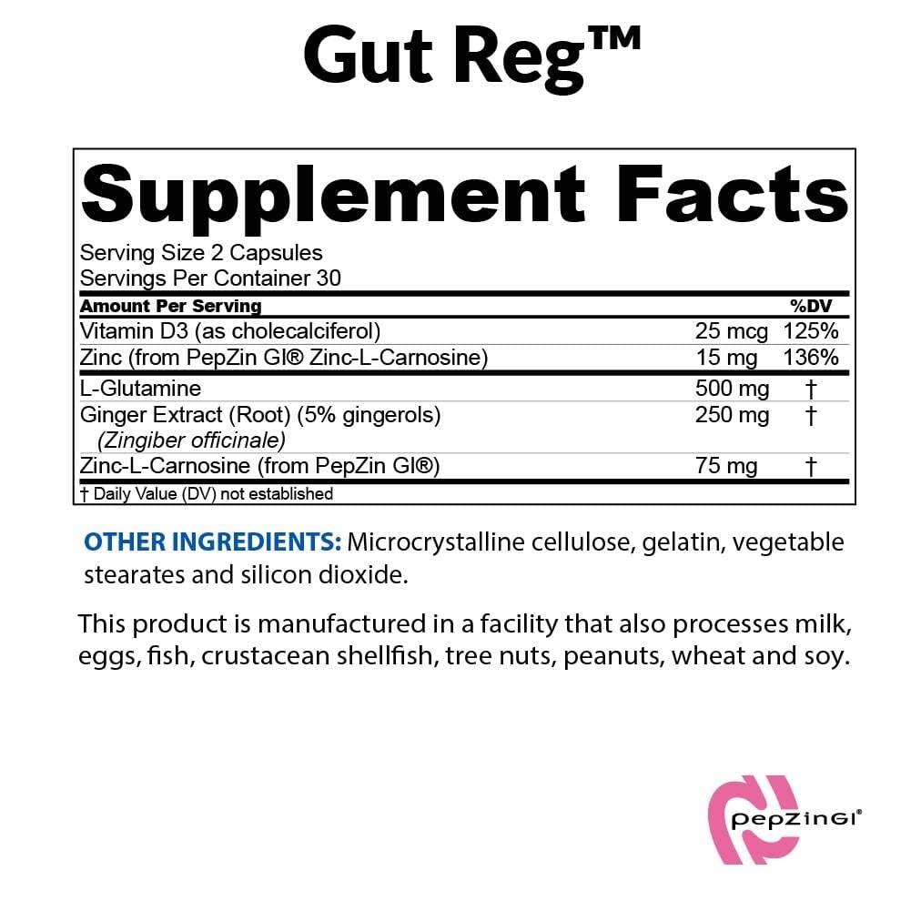BioTrust Gut Reg 88g capsules sur une table
