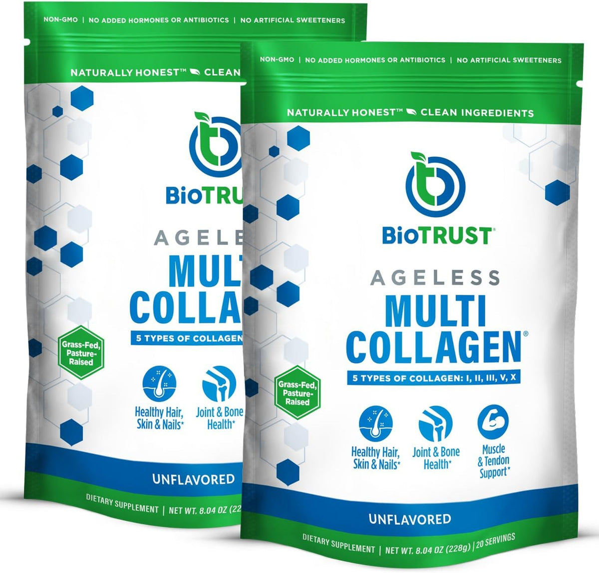 BioTrust Multi Collagène Poudre 522g vue avant avec packaging