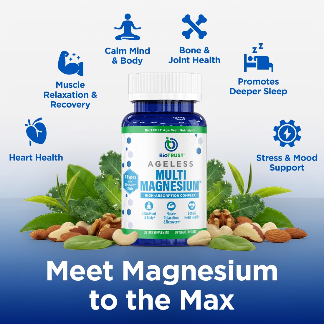 BioTrust Multi Magnesium Complex 60 capsules vue arrière