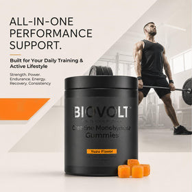 BIOVOLT Gélules de Créatine Monohydrate 5000mg, gummies sur une table