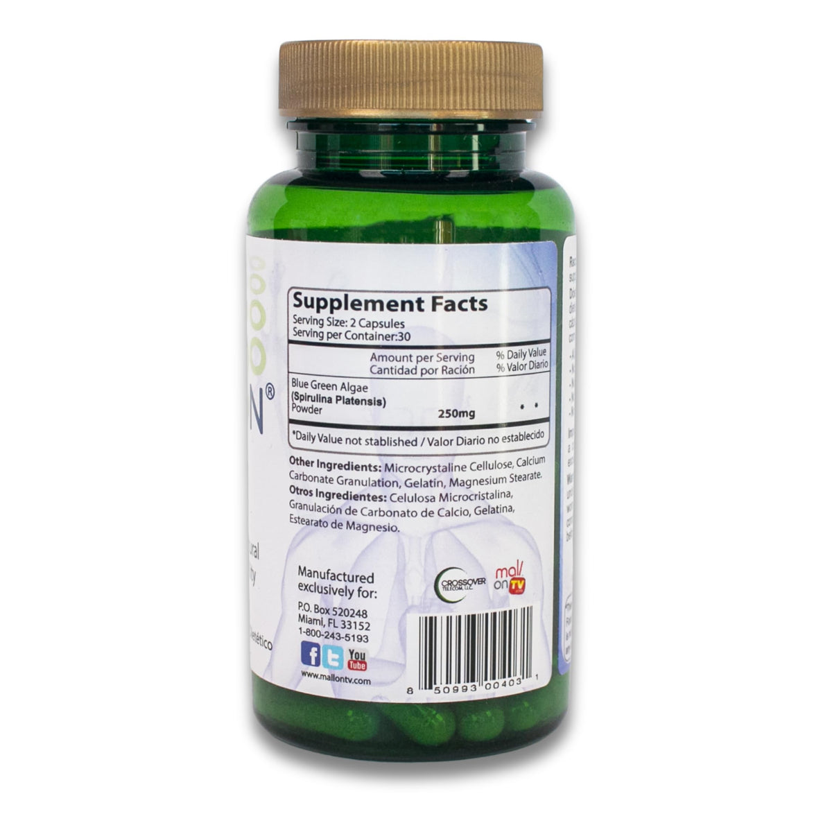 Bioxtron Complément Alimentaire Capsules 60 côté de l'emballage
