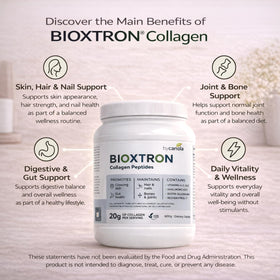 Bioxtron Poudre de Collagène Peptides Type I 600g en préparation dans un verre