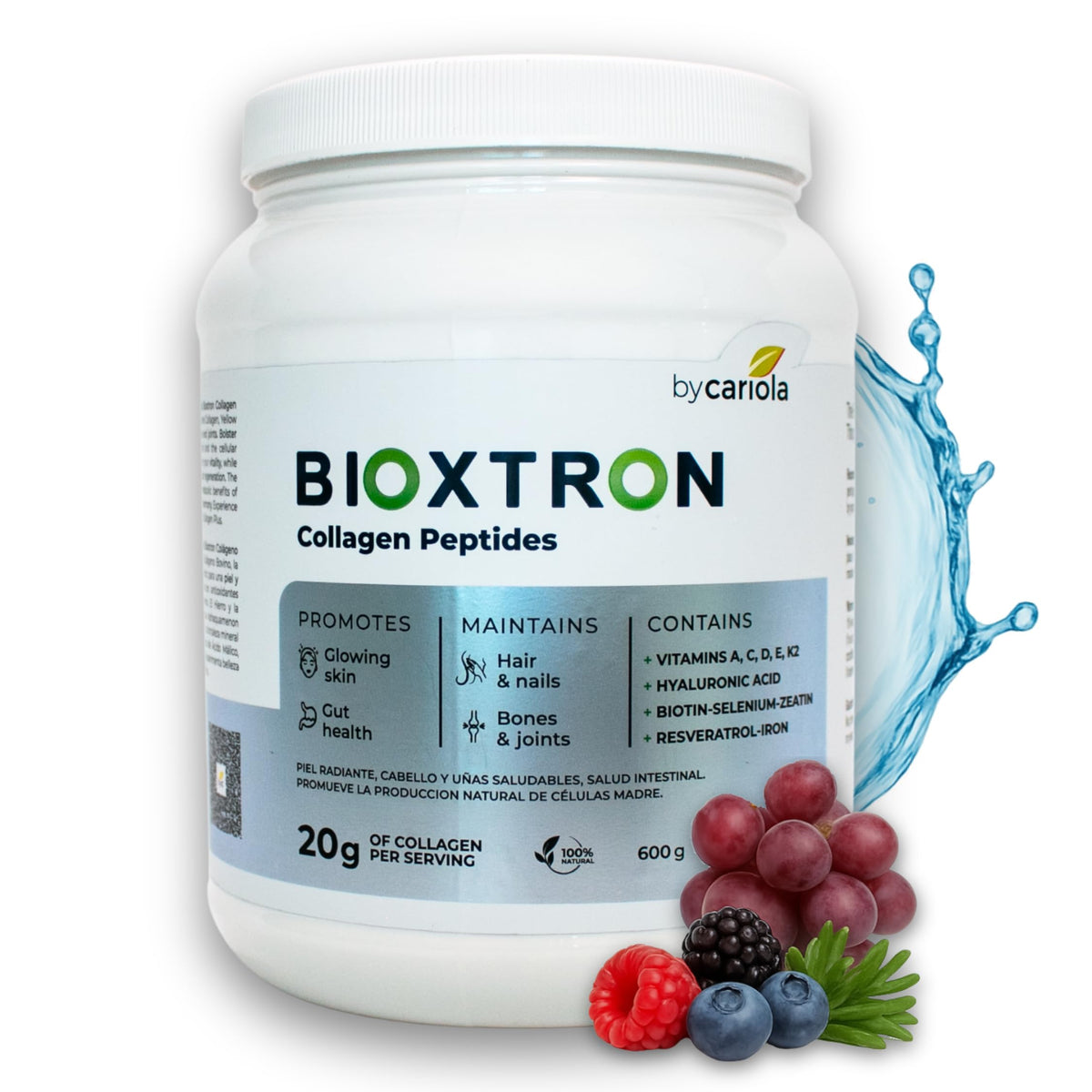 Bioxtron Poudre de Collagène Peptides Type I 600g vue de face
