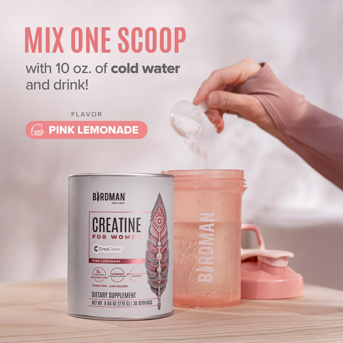 BIRDMAN Créatine Monohydrate pour Femmes 381g ingrédients