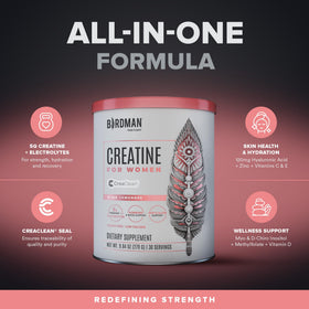 BIRDMAN Créatine Monohydrate pour Femmes 381g vue arrière