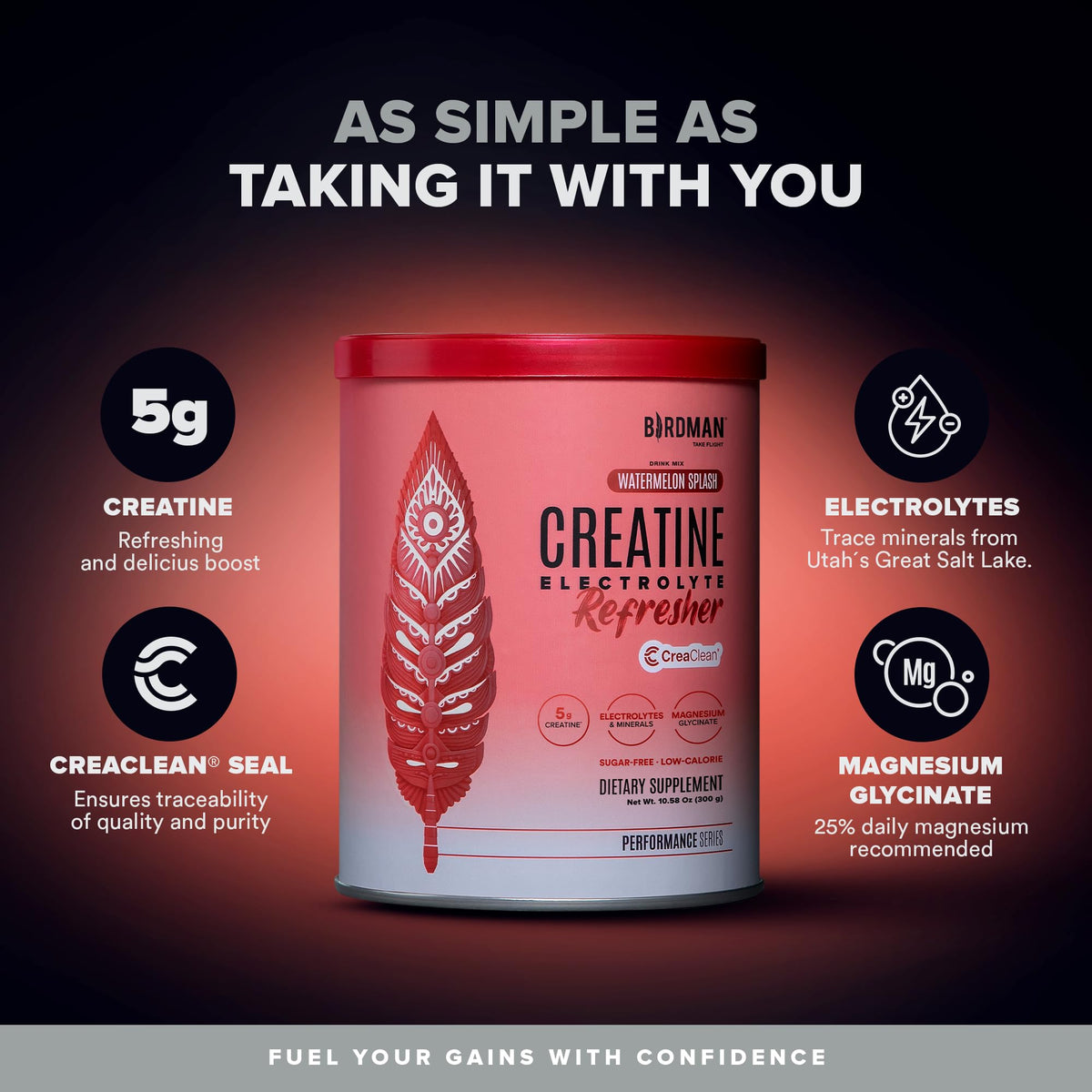 BIRDMAN Creatine Refresher poudre dans un verre