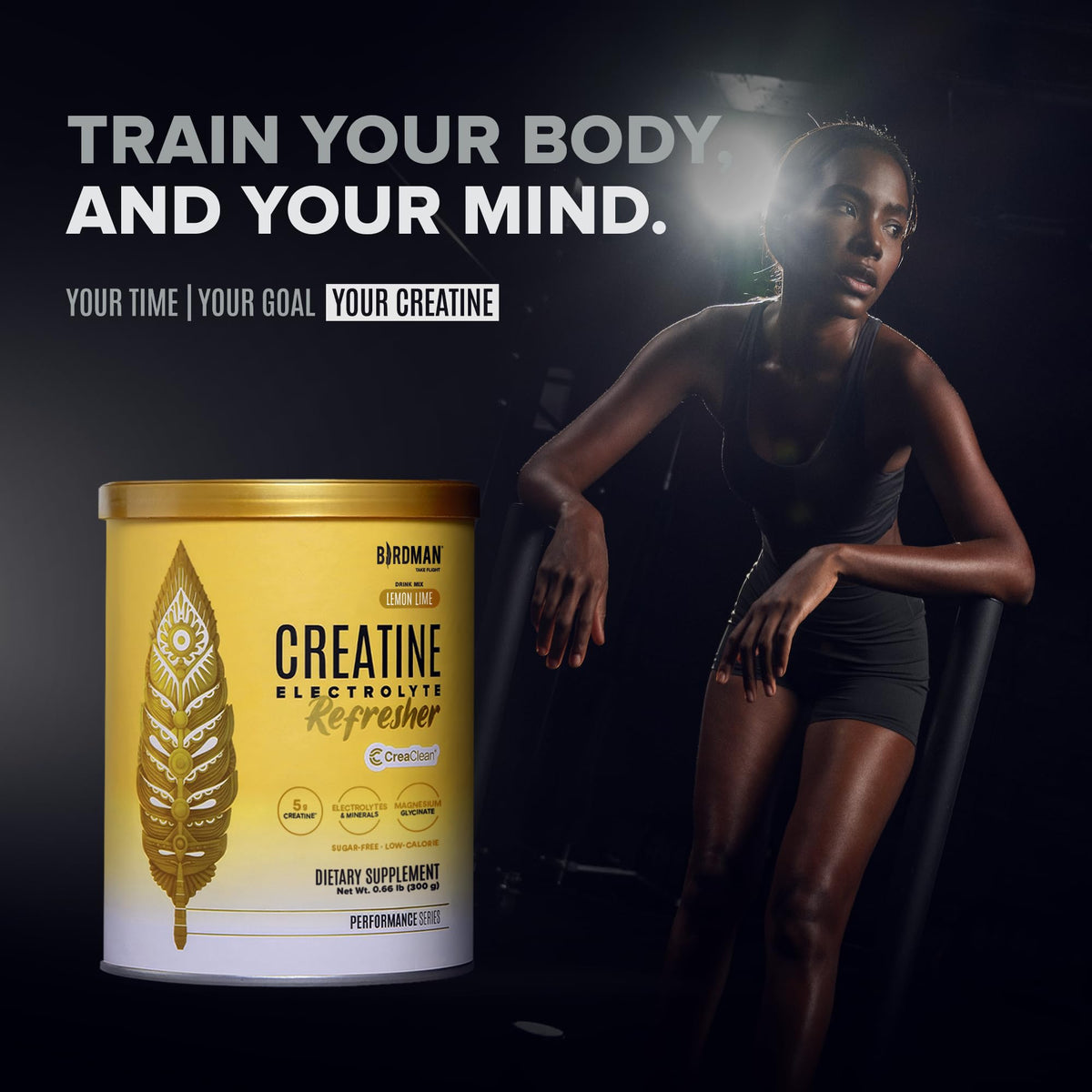 BIRDMAN Creatine Refresher poudre de 399g vue de dos avec informations nutritionnelles
