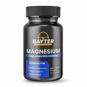 Bisglycinate de Magnésium Bayter Nutrition 90 capsules vue de face