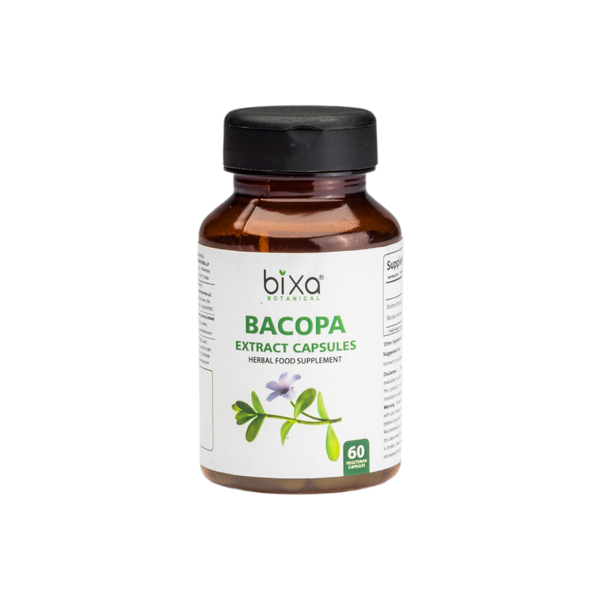 bixa BOTANICAL Bacopa Monnieri 450 mg capsules front view
