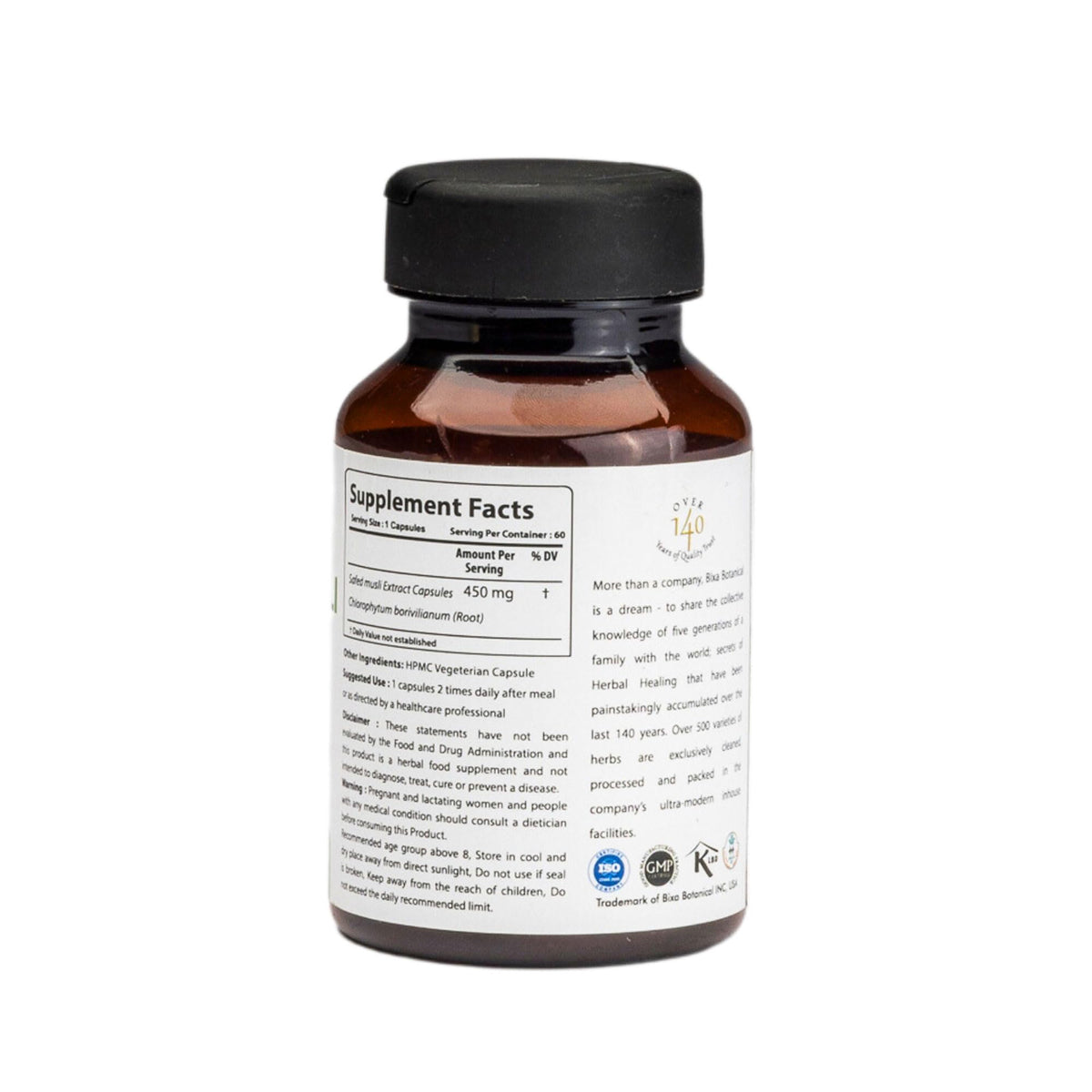 bixa BOTANICAL Capsules de Safed Musli 60 comprimés contenant