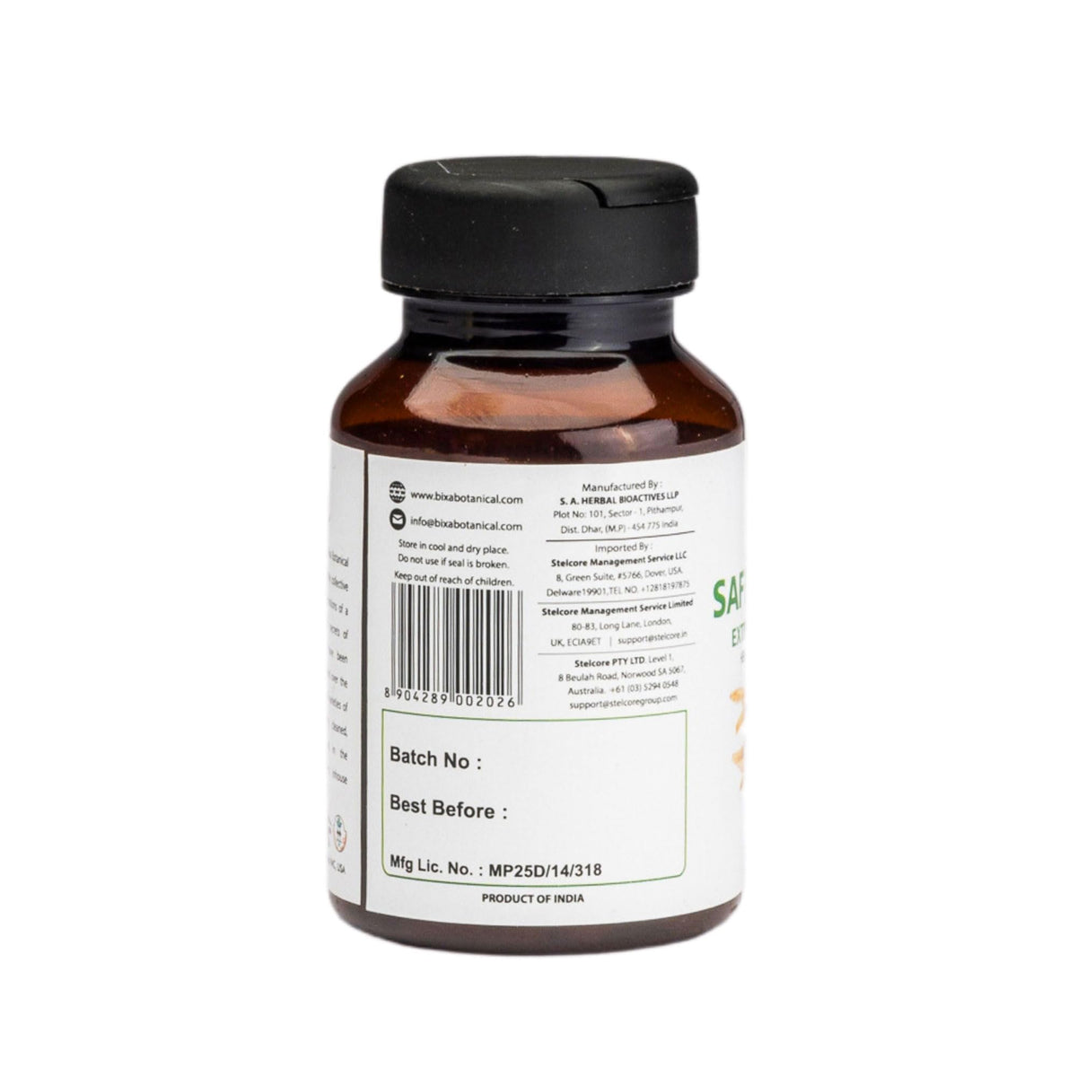 bixa BOTANICAL Capsules de Safed Musli 60 comprimés emballage
