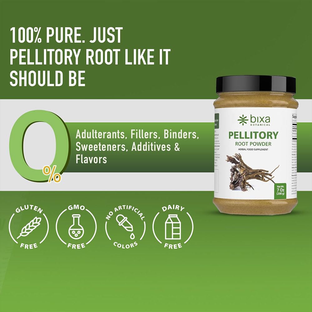 bixa BOTANICAL Poudre de Racine de Pellitory Pure 249g avec cuillère doseuse