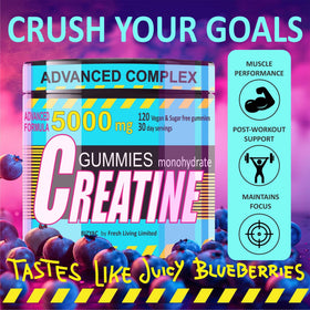 BIZYAC Gummies de Créatine Monohydrate 5000 mg flacon ouvert