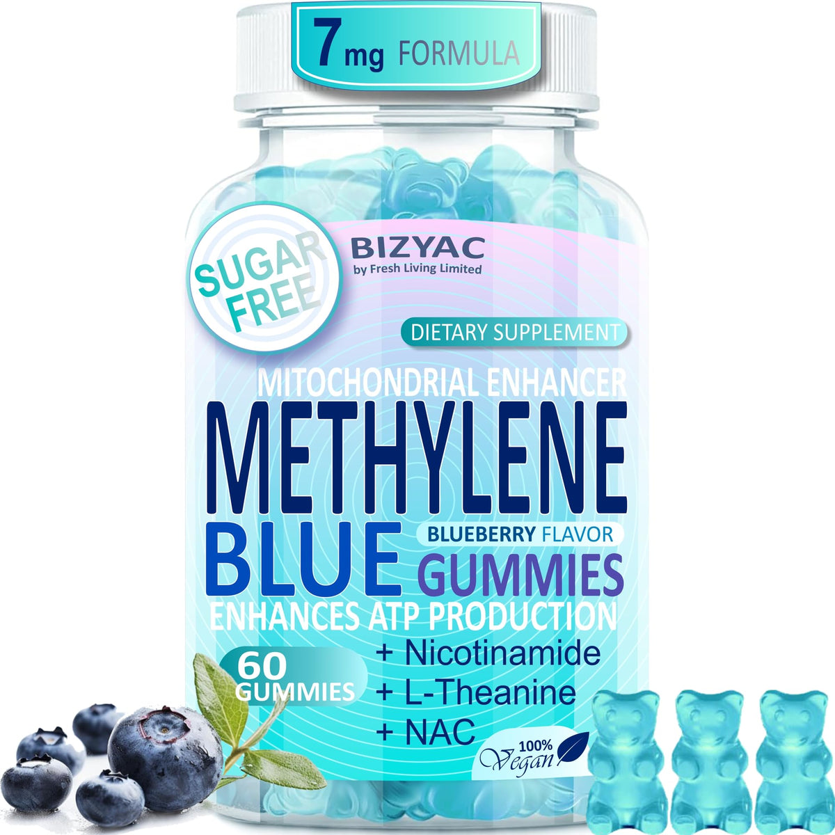 BIZYAC Gummies Methylene Blue 7mg boîte avant vue
