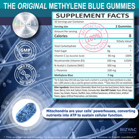 BIZYAC Gummies Methylene Blue 7mg gummies sur une table