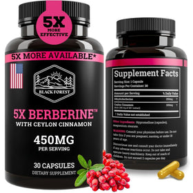 Black Forest Complément Alimentaire 5X Berbérine vue avant avec étiquette