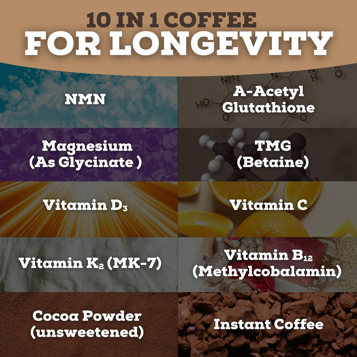 Black Forest Longevity Mix en poudre sur une table
