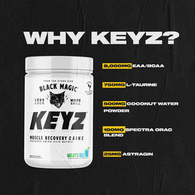 Black Magic Keyz Poudre d'Amino Acides 531g - vue de dos avec informations nutritionnelles