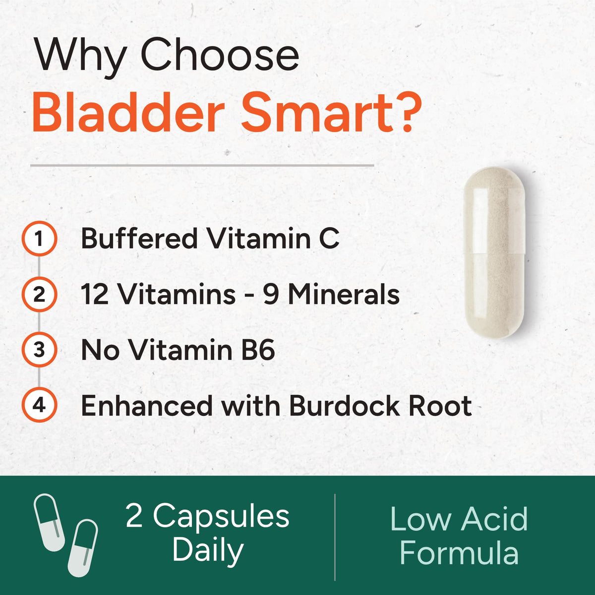 BLADDER SMART capsules multivitamines sur fond blanc