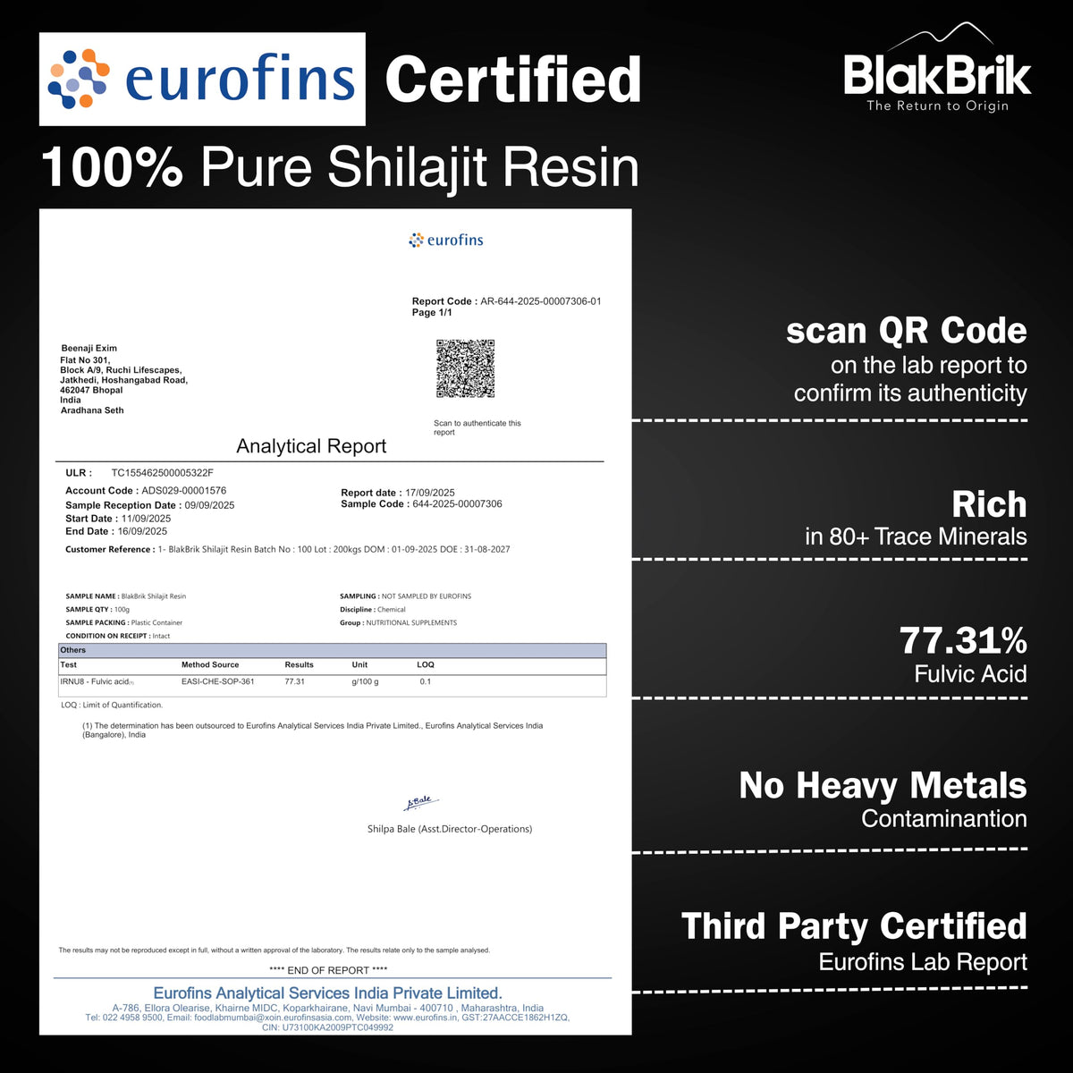 BlakBrik Shilajit avec une cuillère pour dosage