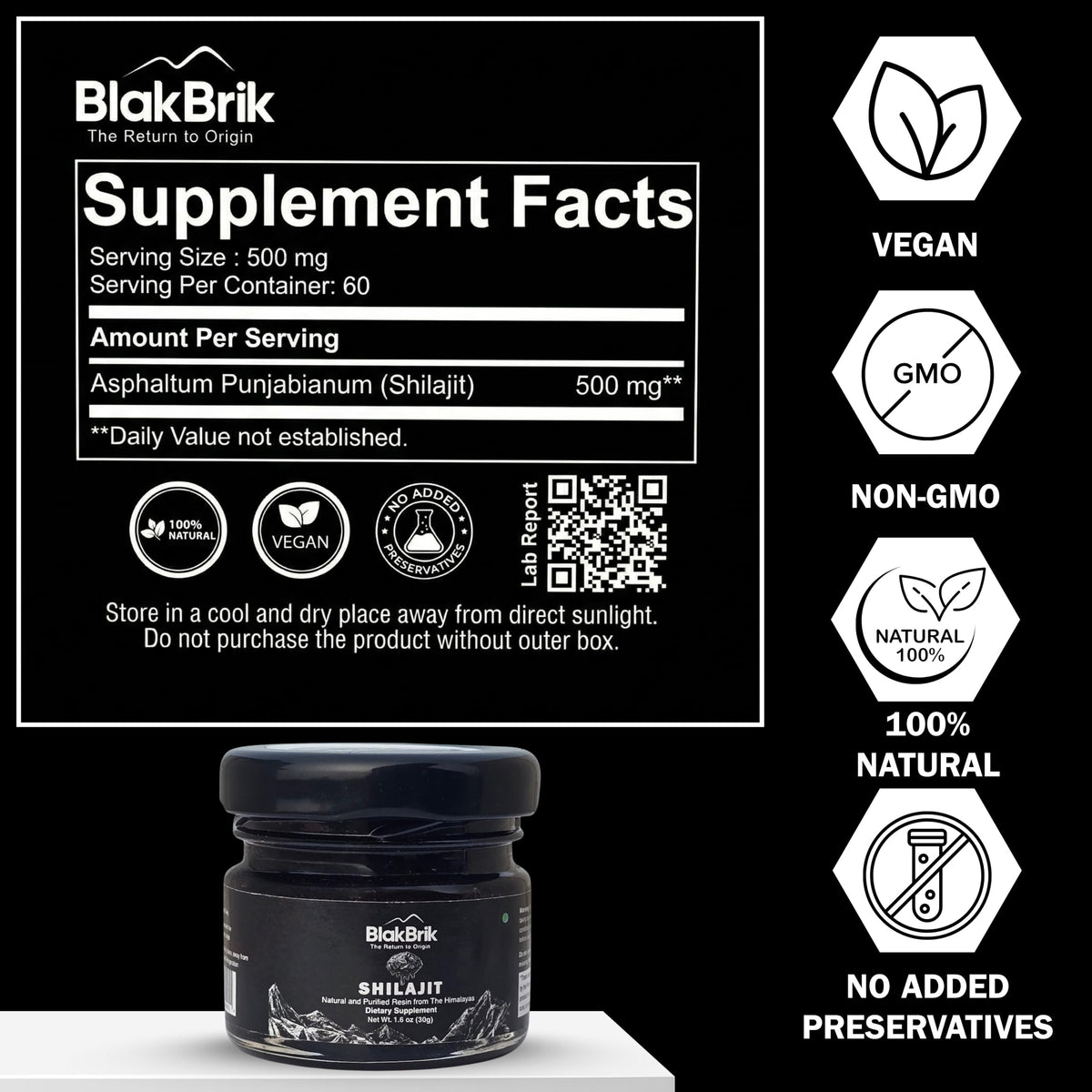 BlakBrik Shilajit dans un environnement naturel