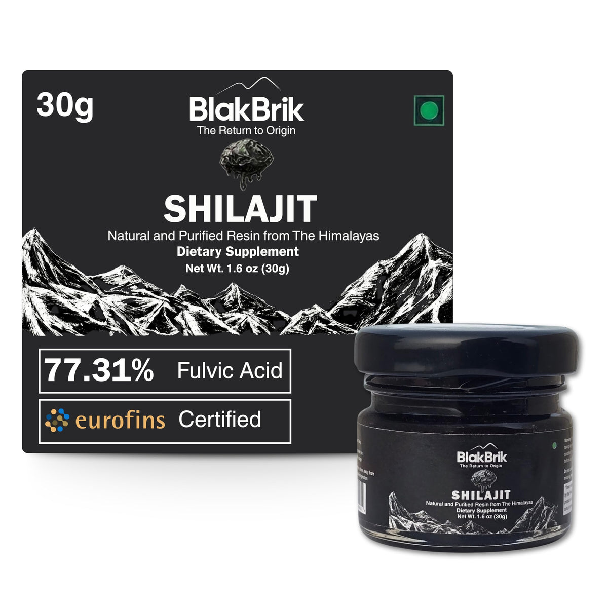 BlakBrik Shilajit Pur Himalayen 30g pot vue de face
