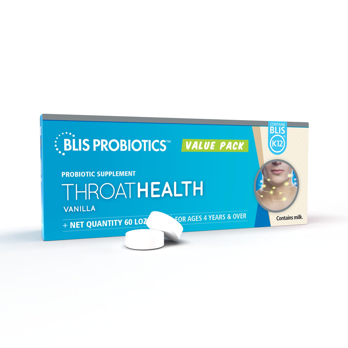 BLIS lozenges probiotiques K12 boîte avant vue