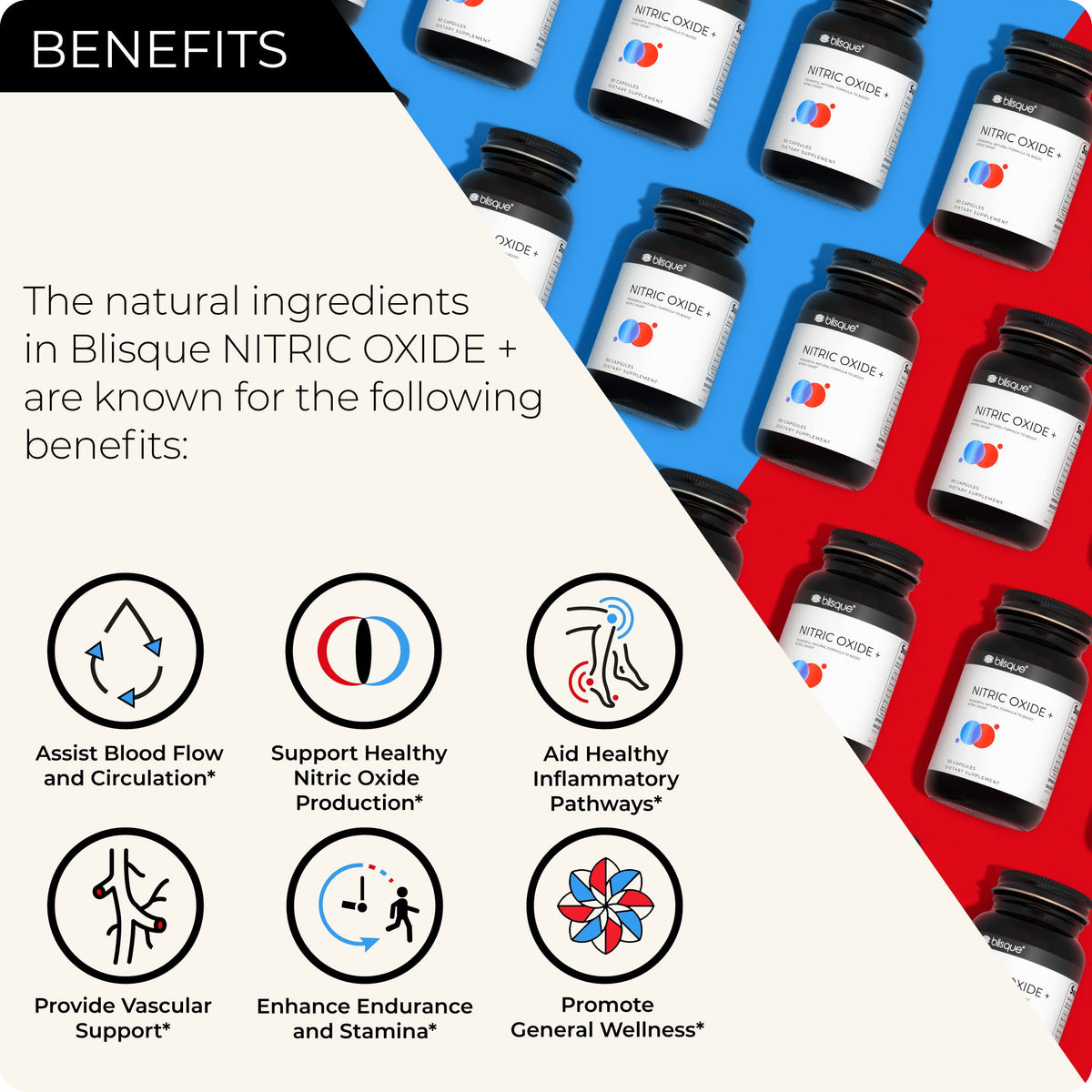 Blisque complément alimentaire naturel 90 capsules avec étiquette