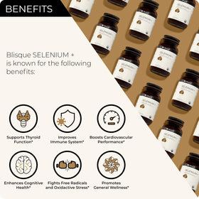 Blisque sélénium bio capsules montrant la taille d'une capsule
