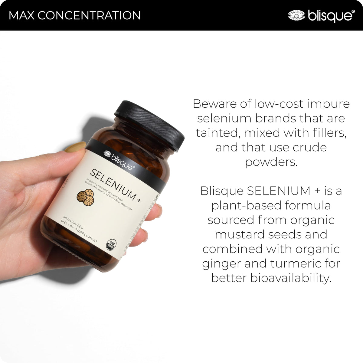 Blisque sélénium bio emballage avec informations nutritionnelles