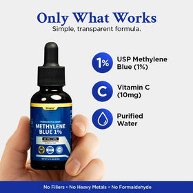 Blissta Methylene Blue 1% 30ml dropper close-up