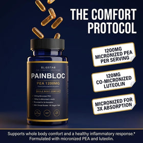 Blissta PainBloc 1200mg PEA capsules végétales, vue de côté
