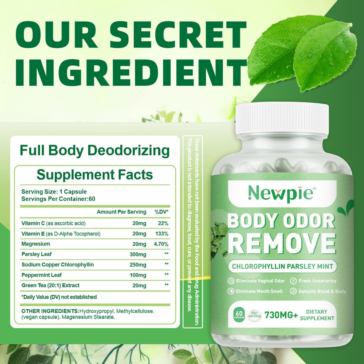 Blltzzz Complément Déodorant Corps 60 Capsules et boîte
