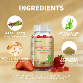 Blltzzz Gummies DGL, gummies de réglisse saveur fraise sur une table