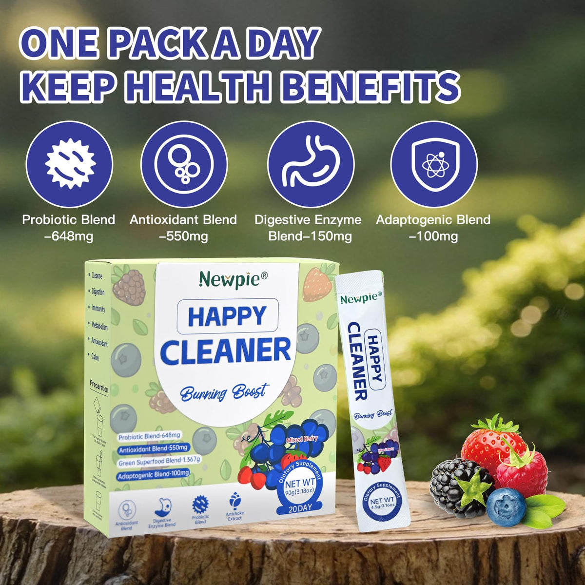 Blltzzz Poudre Probiotique Happy Cleaner goût pastèque en poudre