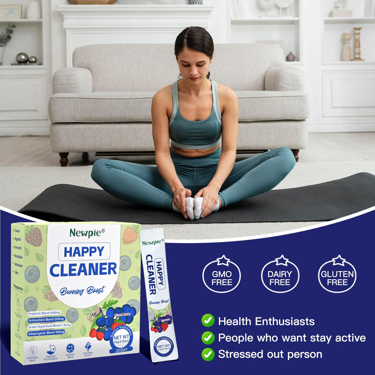 Blltzzz Poudre Probiotique Happy Cleaner ingrédients naturels