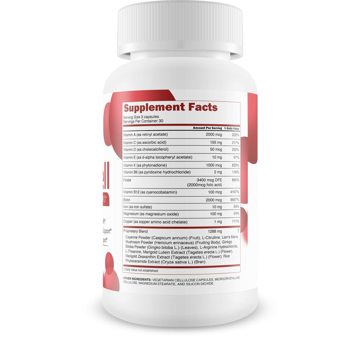 Blood BioCell Pro 60 capsules étiquette détaillée