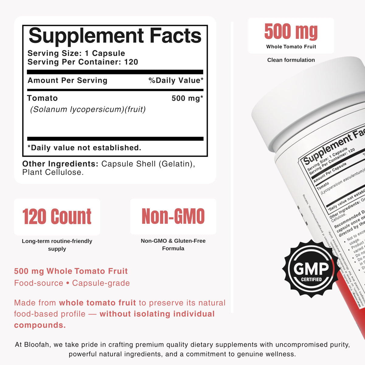 Bloofah Lycopène 500mg capsules avec emballage