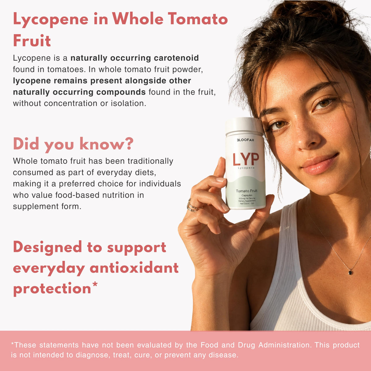 Bloofah Lycopène 500mg capsules ouvertes montrant la taille